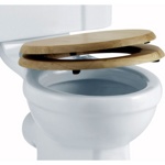 Сиденье на петлях золотистый дуб с микролифтом Burlington S16- фото