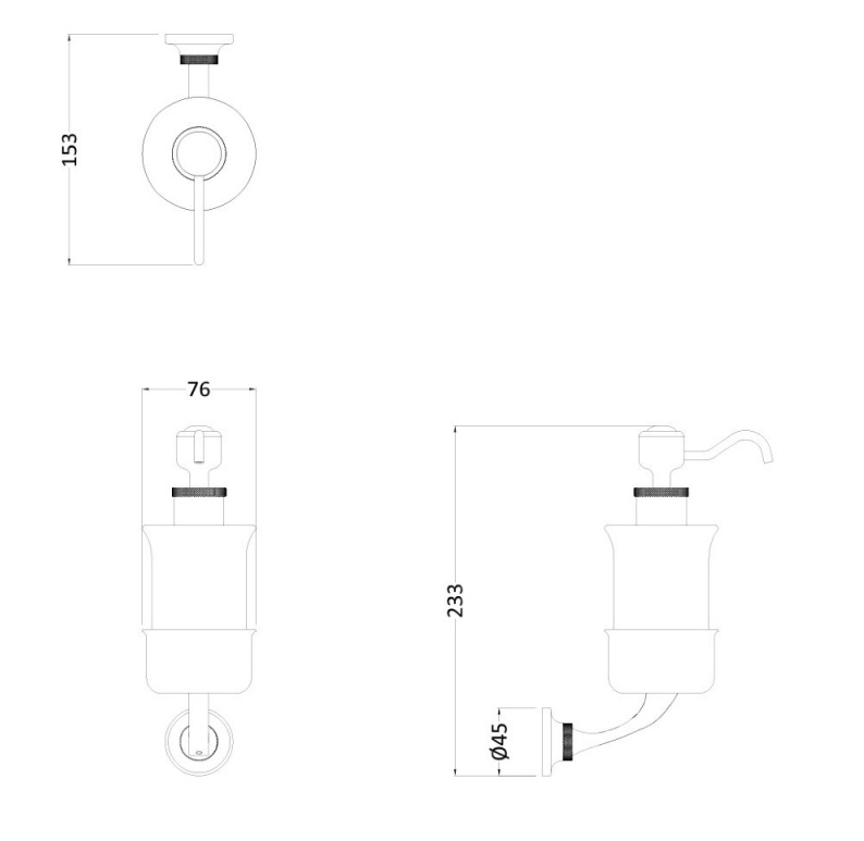 Подвесной дозатор Burlington Guild одинарный, цвет Золото- фото2