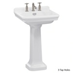 Раковина Burlington Guild 56 см на 1 и 3 отверстия с пьедесталом- фото4