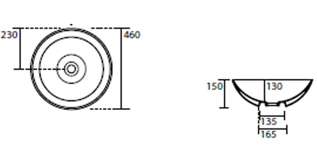Kerasan Ciotola Раковина 46х15 см, без отв., накладная, без перелива, цвет: черный матовый- фото2