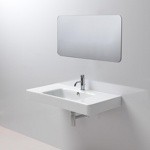 GSI Sand Раковина подвесная 100х50 см, с переливом. и 1 отв под смеситель, цвет белый- фото