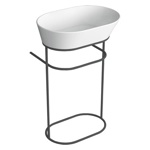 Simas Wave Структура металлическая напольная 50х40х75 см, с раковиной, цвет: черный матовый- фото