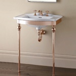 Devon&Devon Westminster Декоративная структура 69.5х50см, с раковиной на 3 отв., цвет: золото/белая- фото