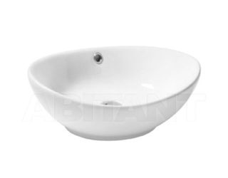 Azzurra Раковина на столешницу 55х36х17 см, с переливом, без отв. под смеситель, цвет белый- фото