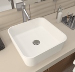 Раковина из камня Radostone Riccarda 405х405x135 мм белая матовая- фото