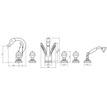 LUXOR Смеситель на борт ванны, на 5 отв.- фото2