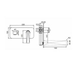 Смеситель для умывальника из стены Boheme VENTURO 385-W белый + золото- фото2