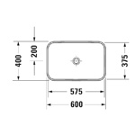 Duravit Happy D.2 Plus Раковина 600х400мм, без перелива,с выпуском с керамической крышкой, покр WonderGliss, цвет: белый- фото3
