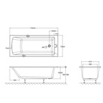 Ванна встраиваемая Burlington Arundel Cleargreen 170x75- фото2