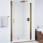 Душевая дверь в нишу Vegas Glass EP 90 05 01 профиль бронза, стекло прозрачное- фото