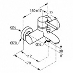 Смеситель для ванны Kludi D-Tail (386910590)- фото2
