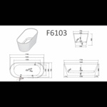 Ванна Frank F6103 White/Black отдельностоящая.- фото6