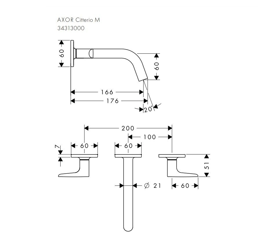 Смеситель для раковины Axor Citterio M