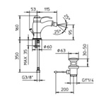 Palazzani Palace смеситель для биде с донным клапаном бронза- фото2