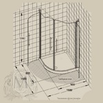 ДУШЕВОЙ УГОЛОК (Стекло матовое с декором) MIGLIORE DIADEMA ML.DDM-22.790.ST- фото2