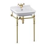 Раковина Burlington Guild 56 см на 1 и 3 отверстия с подстольем GOLD- фото