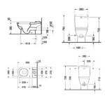 Duravit Starck 3 унитаз моноблок приставной 655х360 мм, слив в стену , с креплениями, цвет белый- фото2