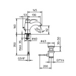 Palazzani Palace смеситель для раковины с донным клапаном бронза- фото3