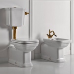 Унитаз приставной со средним бачком Kerasan Waldorf бронза- фото