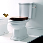 Унитаз моноблок Kerasan Retro, ручка сбоку бронза- фото