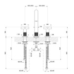 Gessi Inciso+ Смеситель для раковины на 3 отверстия, без донного клапана. цвет: black XL- фото2