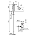 Palazzani Digit 3 смеситель для биде хром- фото2