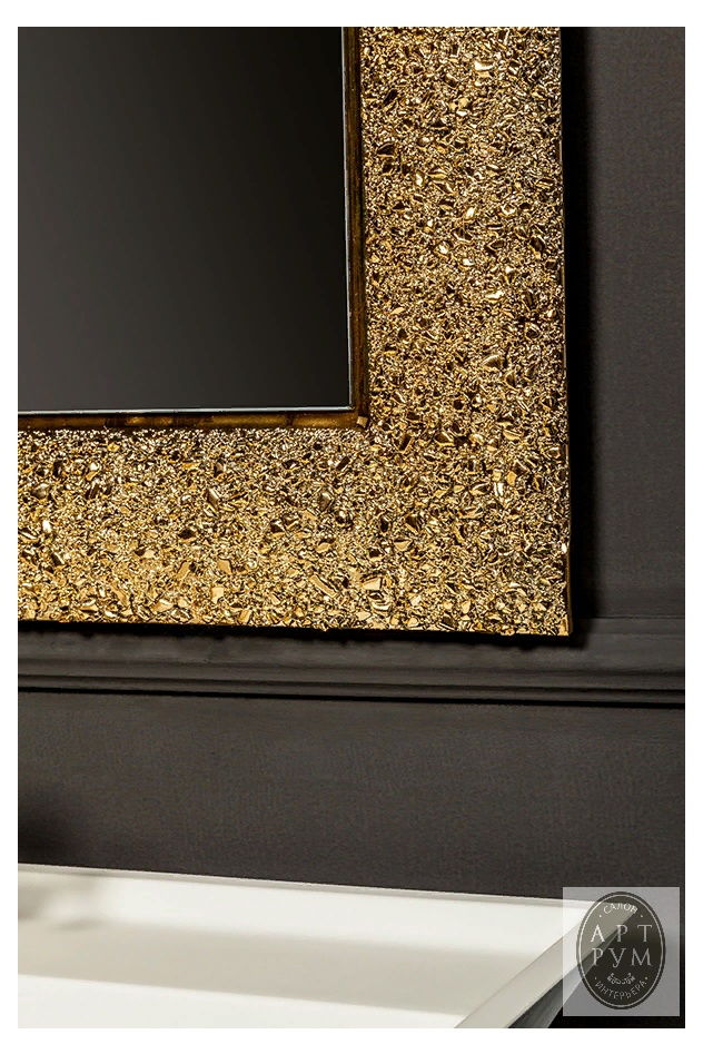 Зеркало Boheme Ajur с рамой из хрустального стекла, цвет золото, с подсветкой, 60*90см- фото