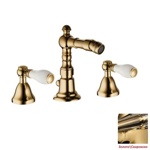 Palazzani Porter Color смеситель для биде на 3 отверстия золото/сваровски- фото