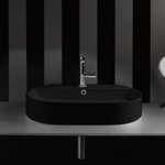 Kerasan Ciotola Раковина-чаша 65х40х12 см, 1 отв., с переливом, цвет: черный матовый- фото