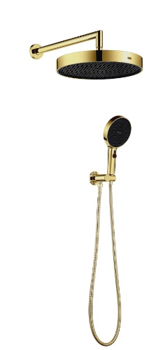 Лейка ручная+верхняя+выпуск+шланг Boheme CELL GOLD- фото