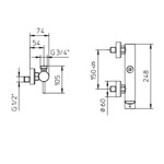 Palazzani Mimo смеситель для душевой системы, хром- фото2