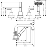 Смеситель для ванны Axor Citterio   - фото2