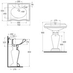 Azzurra Jubilaeum JUB 200/T Раковина подвесная на колонне - фото2