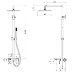 Стойка для душа/ванны с наливом  Boheme Qubic Matt Gun Metal 478-GM- фото2