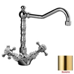 Palazzani Adams Color смеситель для раковины с высоким поворотным изливом/ золото- фото