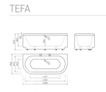 Каменная ванна Esse TEFA 1700*755*610 мм- фото3