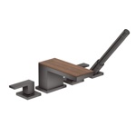 Axor MyEdition Смеситель на край ванны на 4 отв, излив 200мм, цвет: полированный черный/ОРЕХ- фото