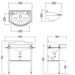 Консоль с раковиной на три отверстия Devon&Devon Oxford, цвет: хром- фото2