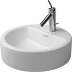 Duravit Раковина накладная круглая 480 мм, с 1 отв под смеситель, с переливом, цвет белый- фото