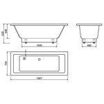Каменная ванна Esse SUMATRA 1697х750х620 мм- фото2