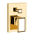 Gessi Eleganza Встраиваемый однорычажный смеситель с автоматическим переключателем ванна/душ, цвет: золото- фото
