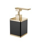 Boheme Диспенсер для жидкого мыла настольный Q, черный-золото- фото