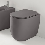 Kerasan Nolita Унитаз безободковый пристенный 55х35 см, с креплениями WB5N, цвет  Ferro matt- фото