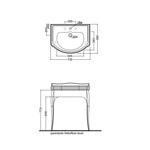 KERASAN Retro Консоль с белой раковиной 73см, цвета консоли: nero/cromo.- фото3
