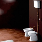 Simas Arcade AR801/811 Унитаз напольный с высокой трубой/ золото- фото