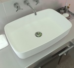 Раковина из камня Radostone Rona 580х380х140 мм белая матовая- фото