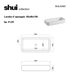 Раковина накладная 80 см Cielo Shui SHLAA80- фото2