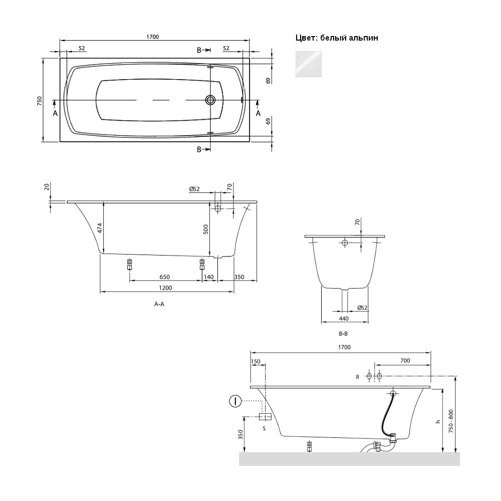   Villeroy&Boch My Art 170x75 UBQ170MYA2V-01  , 