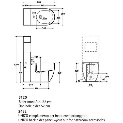 Бачок для биде Kerasan Flo 2482- фото2