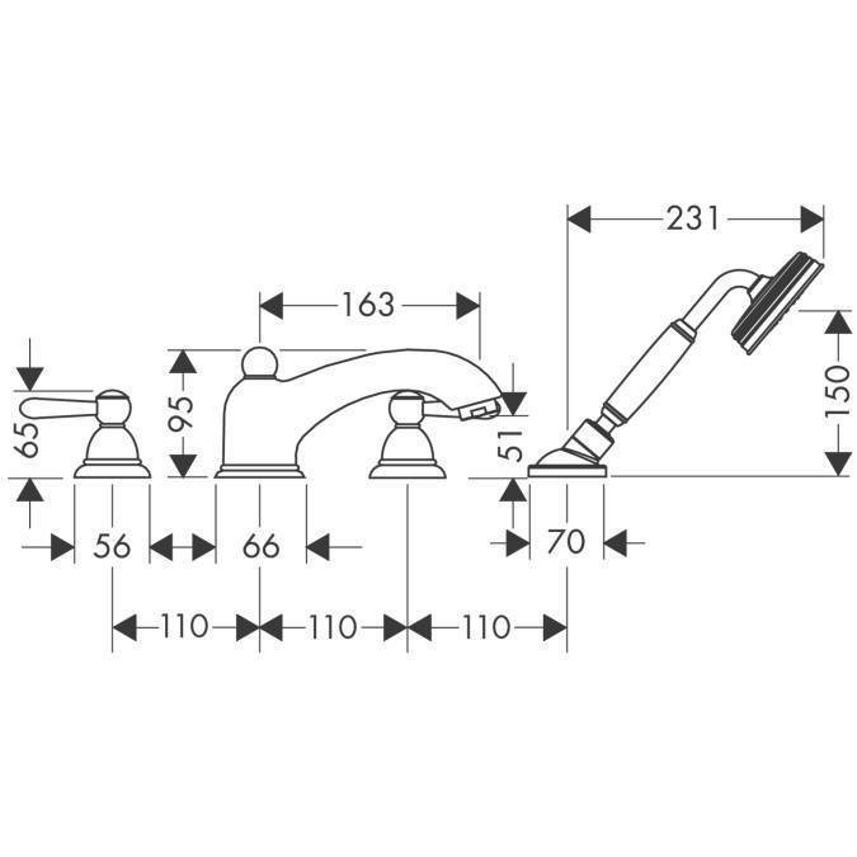 Смеситель на борт ванны Axor Carlton  - фото2